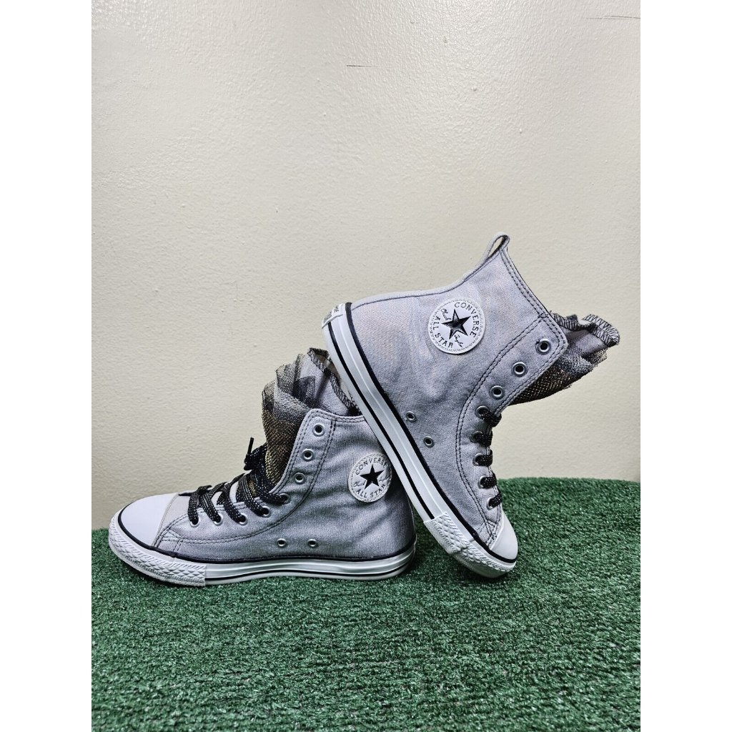 Converse All Star Hi Mercurial Multi Tongue Glitter Gray Sneakers Youth Size 5
